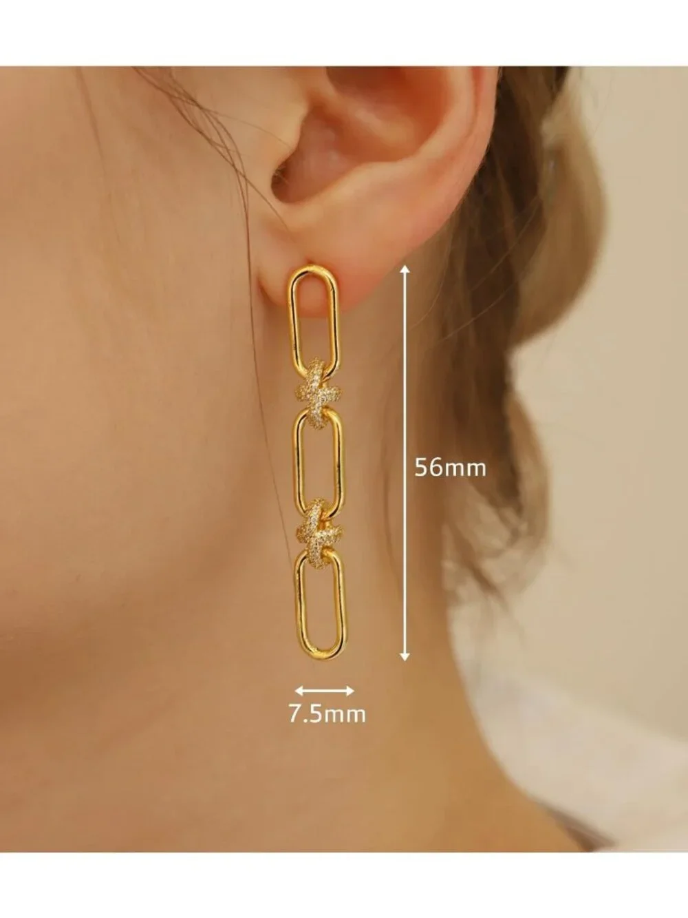 14K Gold & Silver Plated Paperclip Chain Earrings - Dangle, Hoop, Huggie Styles